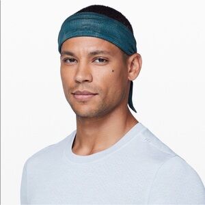 Lululemon T.H.E Bandana Headband Sweat Band Head Cover Teal Mens One Size NWT